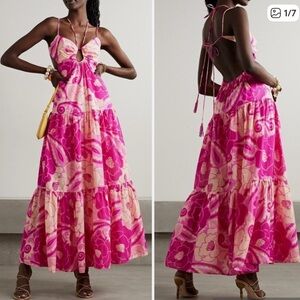 NEW FARM Rio Pink Tropical Groove Maxi Dress size XS